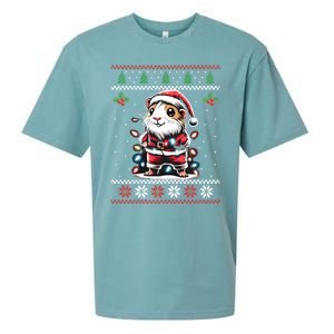 Guinea Pig Christmas Lights Ugly Christmas Xmas Swea Sueded Cloud Jersey T-Shirt