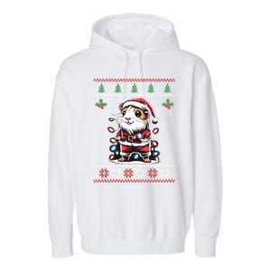 Guinea Pig Christmas Lights Ugly Christmas Xmas Swea Garment-Dyed Fleece Hoodie