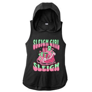 Groovy Pink Christmas Sleigh Sleigh Funny S Xmas Gift Ladies PosiCharge Tri-Blend Wicking Draft Hoodie Tank