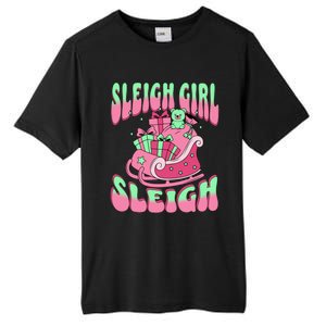 Groovy Pink Christmas Sleigh Sleigh Funny S Xmas Gift Tall Fusion ChromaSoft Performance T-Shirt