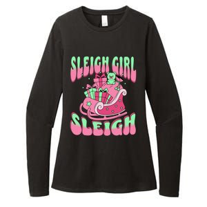 Groovy Pink Christmas Sleigh Sleigh Funny S Xmas Gift Womens CVC Long Sleeve Shirt