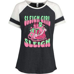 Groovy Pink Christmas Sleigh Sleigh Funny S Xmas Gift Enza Ladies Jersey Colorblock Tee