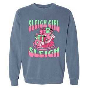 Groovy Pink Christmas Sleigh Sleigh Funny S Xmas Gift Garment-Dyed Sweatshirt