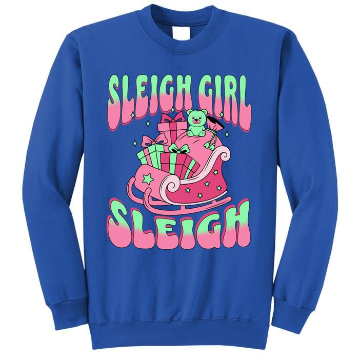 Groovy Pink Christmas Sleigh Sleigh Funny S Xmas Gift Sweatshirt