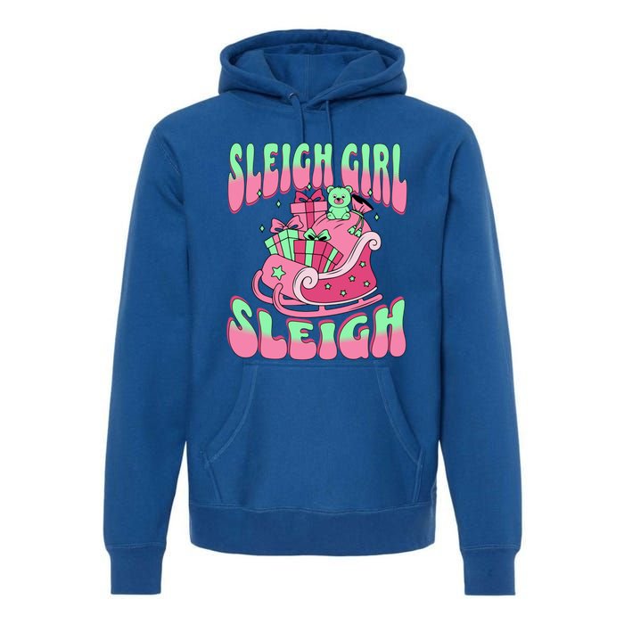 Groovy Pink Christmas Sleigh Sleigh Funny S Xmas Gift Premium Hoodie