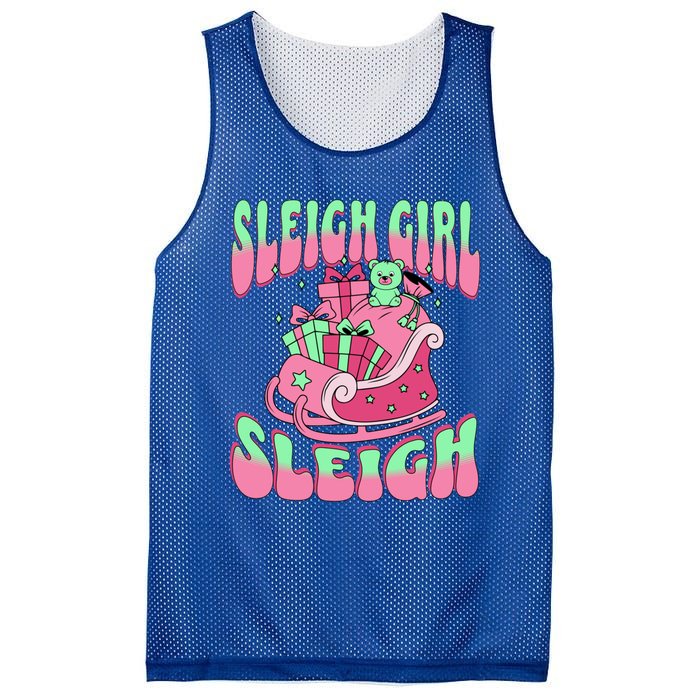 Groovy Pink Christmas Sleigh Sleigh Funny S Xmas Gift Mesh Reversible Basketball Jersey Tank