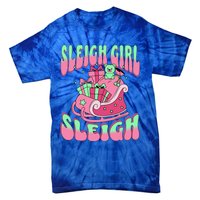 Groovy Pink Christmas Sleigh Sleigh Funny S Xmas Gift Tie-Dye T-Shirt