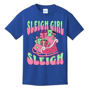 Groovy Pink Christmas Sleigh Sleigh Funny S Xmas Gift Kids T-Shirt