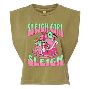 Groovy Pink Christmas Sleigh Sleigh Funny S Xmas Gift Garment-Dyed Women's Muscle Tee