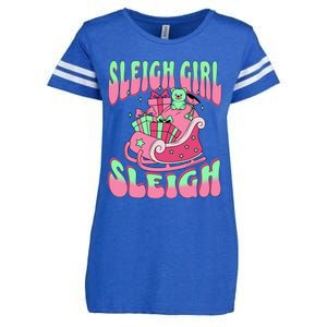 Groovy Pink Christmas Sleigh Sleigh Funny S Xmas Gift Enza Ladies Jersey Football T-Shirt