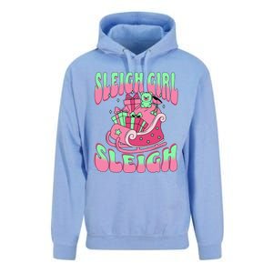 Groovy Pink Christmas Sleigh Sleigh Funny S Xmas Gift Unisex Surf Hoodie