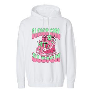 Groovy Pink Christmas Sleigh Sleigh Funny S Xmas Gift Garment-Dyed Fleece Hoodie