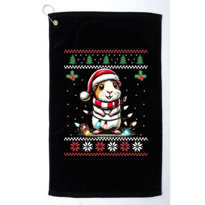 Guinea Pig Christmas Lights Ugly Christmas Xmas Swea Platinum Collection Golf Towel