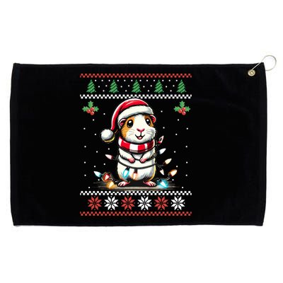 Guinea Pig Christmas Lights Ugly Christmas Xmas Swea Grommeted Golf Towel