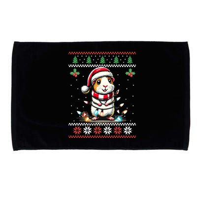 Guinea Pig Christmas Lights Ugly Christmas Xmas Swea Microfiber Hand Towel