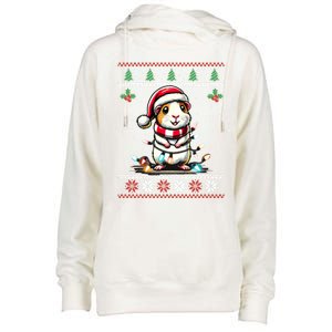 Guinea Pig Christmas Lights Ugly Christmas Xmas Swea Womens Funnel Neck Pullover Hood