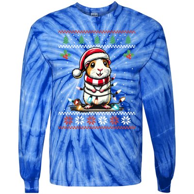 Guinea Pig Christmas Lights Ugly Christmas Xmas Swea Tie-Dye Long Sleeve Shirt