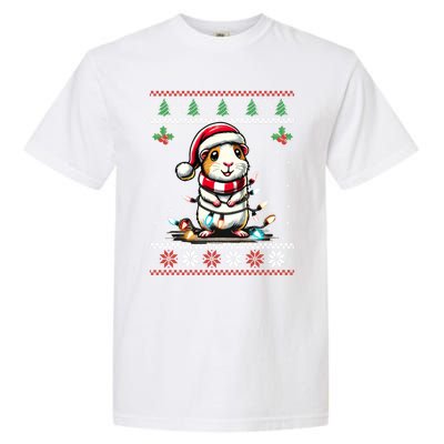 Guinea Pig Christmas Lights Ugly Christmas Xmas Swea Garment-Dyed Heavyweight T-Shirt