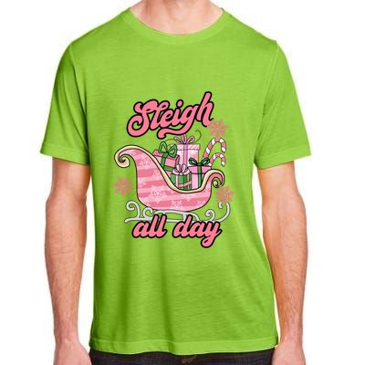 Groovy Pink Christmas Sleigh Tees Sleigh Xmas All Day Gift Adult ChromaSoft Performance T-Shirt