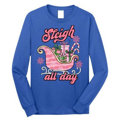 Groovy Pink Christmas Sleigh Tees Sleigh Xmas All Day Gift Long Sleeve Shirt