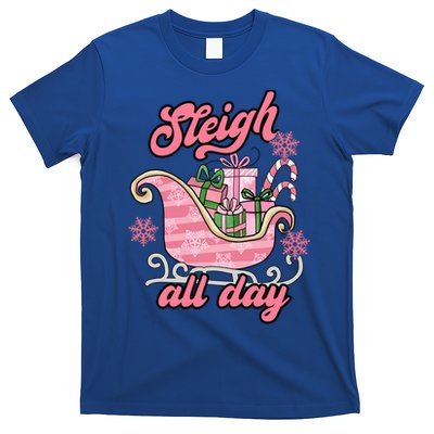 Groovy Pink Christmas Sleigh Tees Sleigh Xmas All Day Gift T-Shirt