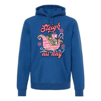 Groovy Pink Christmas Sleigh Tees Sleigh Xmas All Day Gift Premium Hoodie