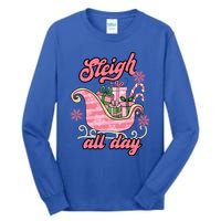 Groovy Pink Christmas Sleigh Tees Sleigh Xmas All Day Gift Tall Long Sleeve T-Shirt