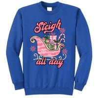 Groovy Pink Christmas Sleigh Tees Sleigh Xmas All Day Gift Tall Sweatshirt