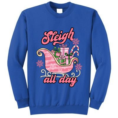 Groovy Pink Christmas Sleigh Tees Sleigh Xmas All Day Gift Tall Sweatshirt