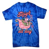 Groovy Pink Christmas Sleigh Tees Sleigh Xmas All Day Gift Tie-Dye T-Shirt