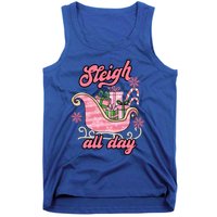 Groovy Pink Christmas Sleigh Tees Sleigh Xmas All Day Gift Tank Top