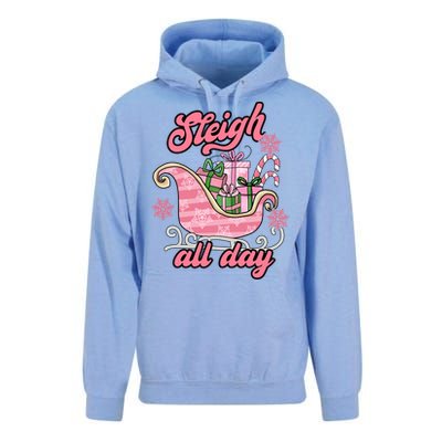 Groovy Pink Christmas Sleigh Tees Sleigh Xmas All Day Gift Unisex Surf Hoodie