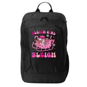 Groovy Pink Christmas Coffee Sleigh Sleigh Xmas Holiday Cool Gift City Backpack