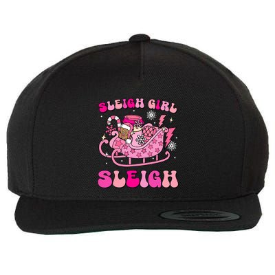 Groovy Pink Christmas Coffee Sleigh Sleigh Xmas Holiday Cool Gift Wool Snapback Cap