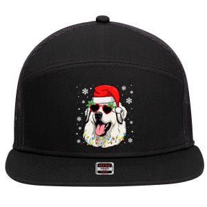 Great Pyrenees Christmas Pyrenees Dog Xmas Party Gift 7 Panel Mesh Trucker Snapback Hat