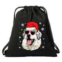 Great Pyrenees Christmas Pyrenees Dog Xmas Party Gift Drawstring Bag