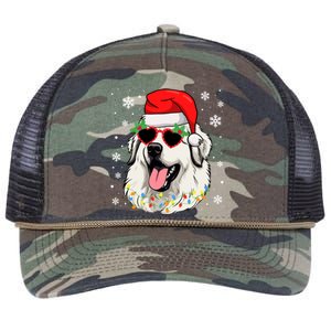 Great Pyrenees Christmas Pyrenees Dog Xmas Party Gift Retro Rope Trucker Hat Cap