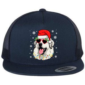 Great Pyrenees Christmas Pyrenees Dog Xmas Party Gift Flat Bill Trucker Hat