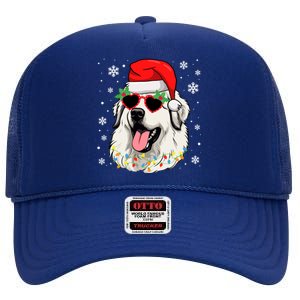 Great Pyrenees Christmas Pyrenees Dog Xmas Party Gift High Crown Mesh Back Trucker Hat