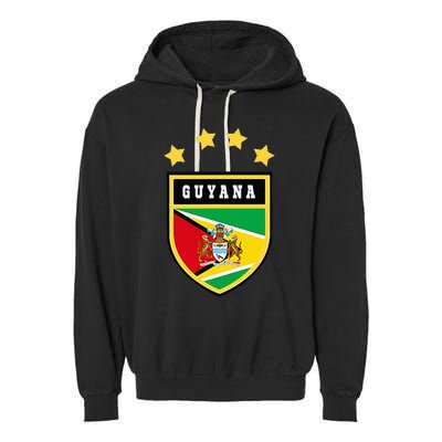 Guyana Pocket Coat Of Arms National Pride Flag Garment-Dyed Fleece Hoodie