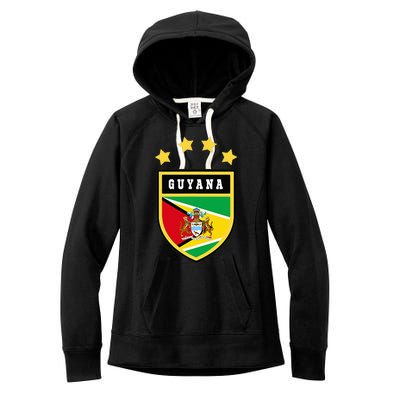 Guyana Pocket Coat Of Arms National Pride Flag Women's Fleece Hoodie