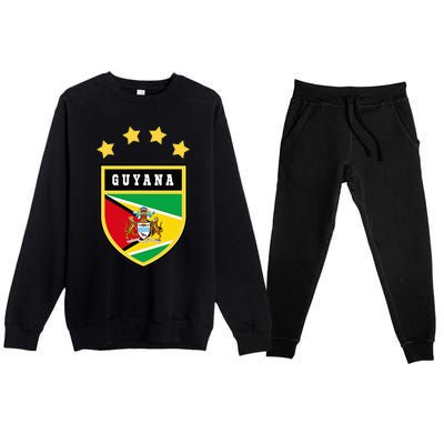 Guyana Pocket Coat Of Arms National Pride Flag Premium Crewneck Sweatsuit Set