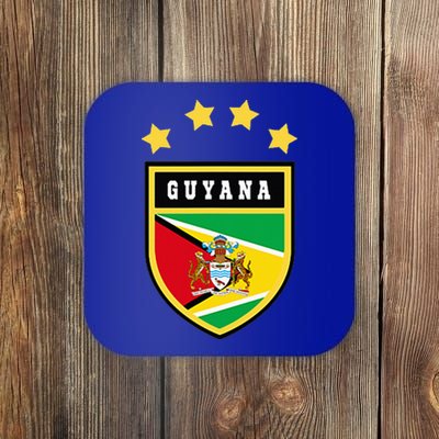 Guyana Pocket Coat Of Arms National Pride Flag Coaster