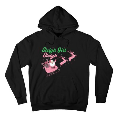 Groovy Pink Christmas Coffee Sleigh Girl Sleigh Xmas Holiday  Hoodie