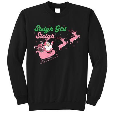 Groovy Pink Christmas Coffee Sleigh Girl Sleigh Xmas Holiday  Tall Sweatshirt