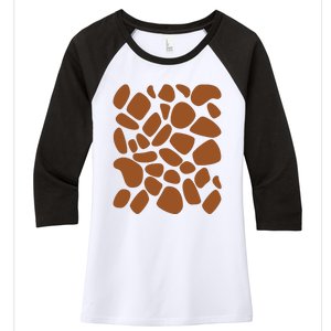 Giraffe Print Costume Shirts Halloween Women's Tri-Blend 3/4-Sleeve Raglan Shirt