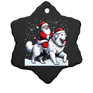 Great Pyrenees Christmas Santa Christmas Great Pyrenees Cute Gift Ceramic Star Ornament