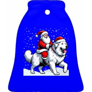 Great Pyrenees Christmas Santa Christmas Great Pyrenees Cute Gift Ceramic Bell Ornament