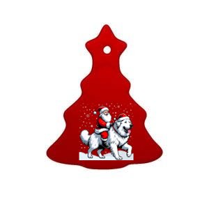 Great Pyrenees Christmas Santa Christmas Great Pyrenees Cute Gift Ceramic Tree Ornament