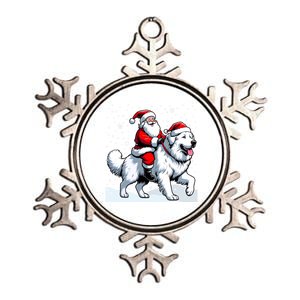 Great Pyrenees Christmas Santa Christmas Great Pyrenees Cute Gift Metallic Star Ornament